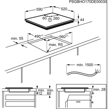 Electrolux LIR60433B 60 cm επαγωγική εστία, 4 ζώνες, Touch-Control, μαύρο
