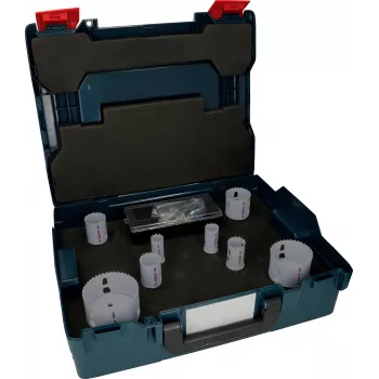 Bosch Progressor για ξύλο και μέταλλο σετ πριονωτών κορόνων, 7 τεμ., διάμετρος 20-114 mm, υποδοχή Power Change, HSS Bi-Metall, με βαλίτσα 2608594431