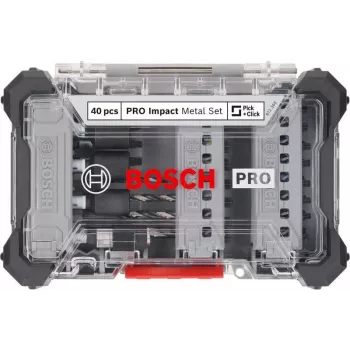Bosch PRO Impact σετ καρυδακίων κατσαβιδιού και τρυπανιών μετάλλου 40 τεμ. (2608521U86)