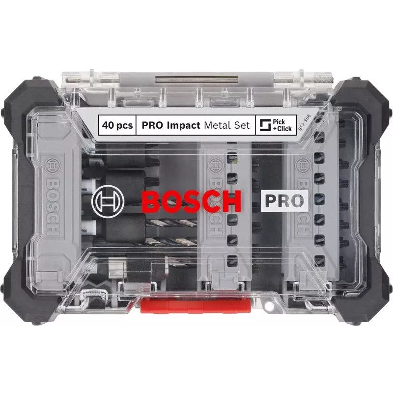Bosch PRO Impact σετ καρυδακίων κατσαβιδιού και τρυπανιών μετάλλου 40 τεμ. (2608521U86)
