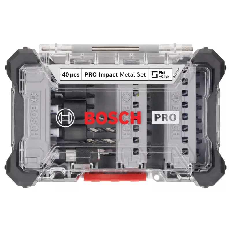 Bosch PRO Impact σετ καρυδακίων κατσαβιδιού και τρυπανιών μετάλλου 40 τεμ. (2608521U86)