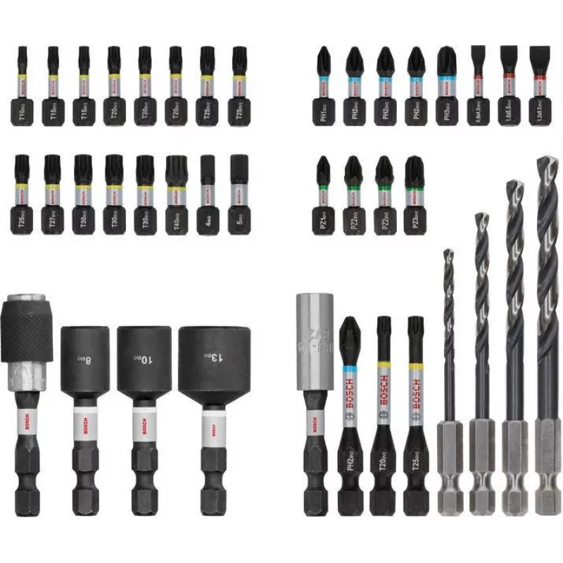 Bosch PRO Impact σετ καρυδακίων κατσαβιδιού και τρυπανιών μετάλλου 40 τεμ. (2608521U86)