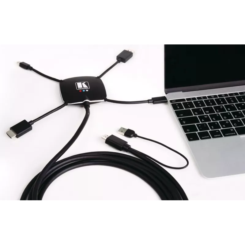Kramer K-SPIDER Καλώδιο προσαρμογέα παρουσίασης Multi-Format - HDMI/DisplayPort/Mini DisplayPort/USB-C σε HDMI/USB - 3,05 m - 4K Ενεργό 91-00015599