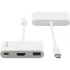 Kramer ADC-U31C/M2 USB-C Multiport Αντάπτορας – 4K HDMI, USB-A, USB-C PD, 17 cm, Λευκό 99-97210004