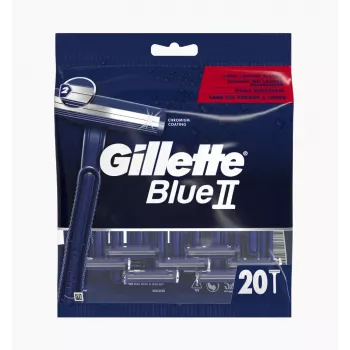 Gillette Blue II ξυραφάκια μίας χρήσης για άνδρες, 20 τεμ., διπλές λεπίδες με Lubrastrip 7702018466757