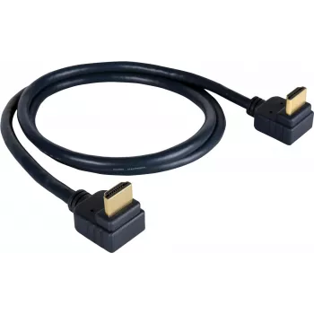 Kramer C-HM/RA-6 καλώδιο HDMI High-Speed με Ethernet, βύσμα HDMI σε ορθογώνιο βύσμα HDMI, 1,8m, τριπλά θωρακισμένο, γκρι, υποστήριξη 4K 97-0143006