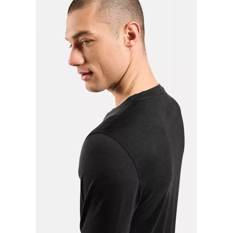 Odlo Merino 200 BL Top Crew Neck LS μπλούζα βάσης - μαύρο - XXL