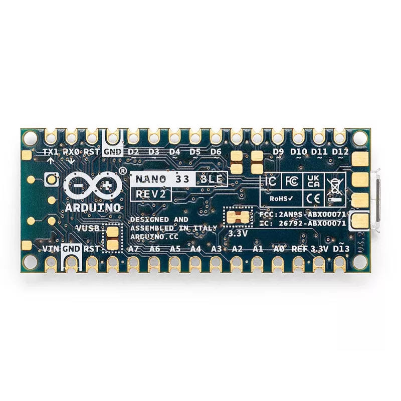 Arduino Nano 33 BLE Rev2 πλακέτα ABX00071 με nRF52840 Cortex-M4 και BLE 5.0