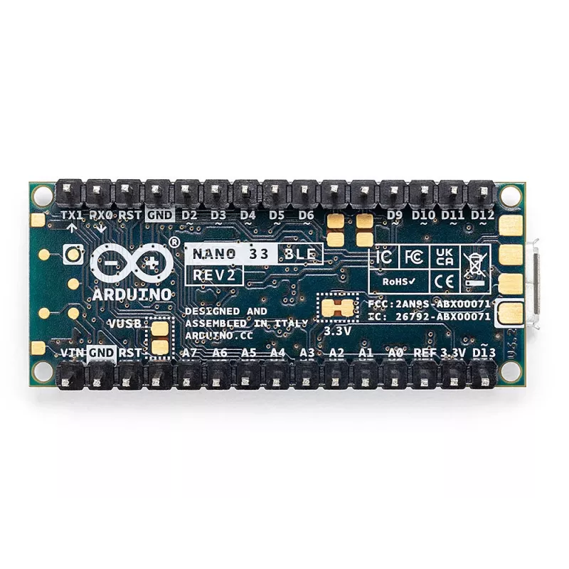 Arduino Nano 33 BLE Rev2 με Headers - ABX00072