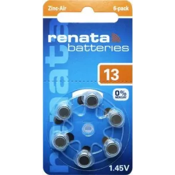 Renata ZA13.DP6 0HG Μπαταρία ακουστικού ψευδαργύρου-αέρα PR48, 1,4 V, 305 mAh, συσκευασία 6 τεμ.