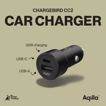 Aqiila CHARGEBIRD CC2 φορτιστής αυτοκινήτου μαύρο, 32 Watt (AQCCCC2CBI403)