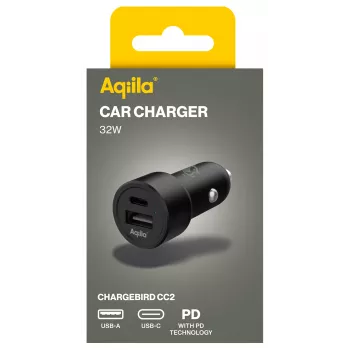 Aqiila CHARGEBIRD CC2 φορτιστής αυτοκινήτου μαύρο, 32 Watt (AQCCCC2CBI403)