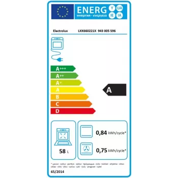 Electrolux LKK660221X Ελεύθερη κουζίνα με εστία υγραερίου και ηλεκτρικό φούρνο, αντιδακτυλικό ανοξείδωτο χάλυβα, 60 cm