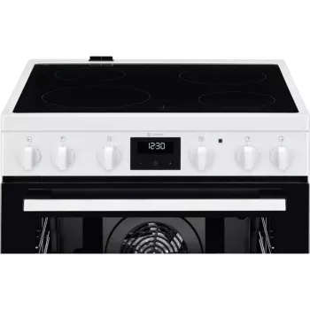 Electrolux LKR64023AW Ελεύθερη ηλεκτρική κουζίνα με κεραμική εστία, 4 ζώνες, φούρνος 58L, Λευκό