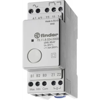 Finder 72.11.9.024.0000 ρελέ ελέγχου στάθμης, 24V AC/DC, σταθερή ευαισθησία 150 kΩ, 1 CO 10A, ράγα DIN