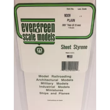 Evergreen πλάκα πολυστυρενίου 300 mm x 150 mm x 0,13 mm, λευκό, συσκευασία 3 τεμ. (9009)