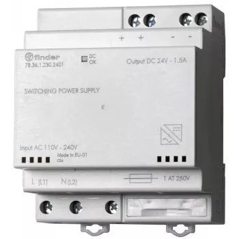 Finder 78.36.1.230.2402 Τροφοδοτικό διακοπτικό 36W 24V DC 1,5A Ράγα DIN