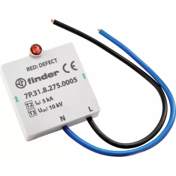 Finder 7P.31.8.275.0005 Τύπου 2 Συσκευή προστασίας από υπέρταση, 1-πολικό, 275 V AC, 20 kA