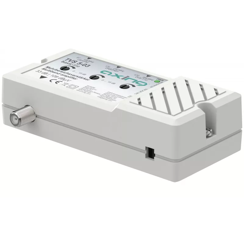 AXING TVS 5-03 Ενισχυτής πολλαπλών ζωνών 33 dB, 3 είσοδοι FM/DAB/DAB+/DVB-T2