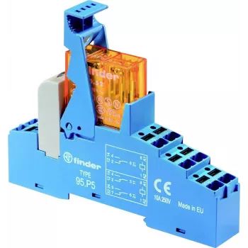Finder 48.P6.9.024.4050 Μονάδα ρελέ διασύνδεσης, 24 V DC Πηνίο, 16 A Επαφή SPDT, Τοποθέτηση σε ράγα DIN, Ένδειξη LED