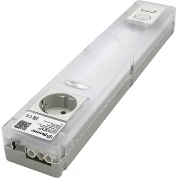 Finder Φωτιστικό πίνακα LED με πρίζα Schuko, 6W, 1000lm, 4000K, λευκό/διάφανο, 360mm 7L.55.8.230.4200