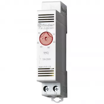 Finder Θερμοστάτης πίνακα 7T.81.0.000.2402, επαφή 1 NC, 250 V AC, 10 A, 0-60 °C, ράγα DIN