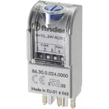FINDER 86.30 Πολυλειτουργική μονάδα χρονορελέ, 24V AC/DC, 1 CO 16A, 8 λειτουργίες, 0,05s-100h 863000240000T