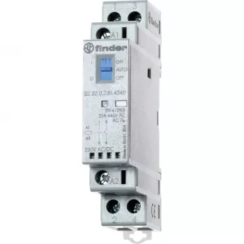 Finder 22.32.0.230.4540 Ρελέ εγκατάστασης 230V AC/DC, 1NO+1NC, LED, 25A, Ράγα DIN