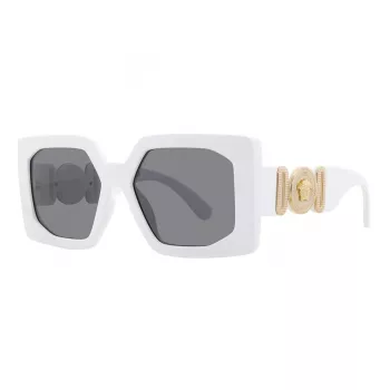 Versace VE4478U31487 Γυναικεία γυαλιά ηλίου Cat-Eye, Μαύρο σκελετός, Σκούρα γκρι φακοί, 56/18/145 mm