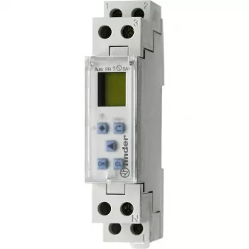 FINDER 127100240000 Ψηφιακός προγραμματιζόμενος χρονοδιακόπτης, 1 εναλλασσόμενη επαφή 16A, 24V AC/DC, ράγα DIN