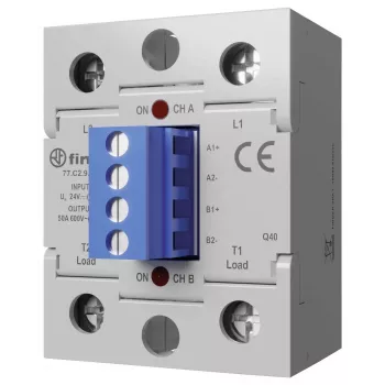 Finder σειρά 77 ημιαγωγικό ρελέ, 50 A, 660 V AC, 24 V DC έλεγχος, στιγμιαία ενεργοποίηση 77C290248671