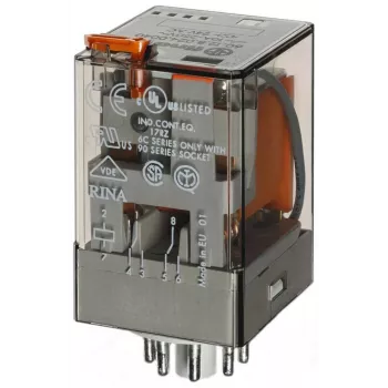 Finder βιομηχανικό ρελέ 12 VAC 2,2 VA DPDT 10A 250VAC 2 CO βυσματικό 60.12.8.012.0040