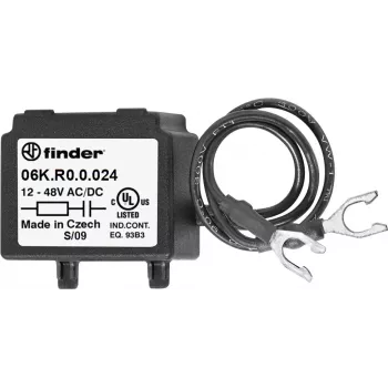 Finder 06K.R0.0.024 RC module σβέσης για πηνία ρελέ, 6-24V AC/DC, 100Ω + 0,1µF, βυσματικό module
