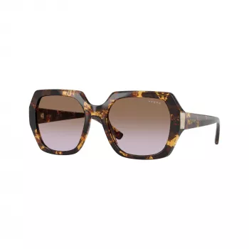 VOGUE Γυναικεία VO5612SB31796 Γυαλιά ηλίου Cat-Eye, διάφανος ροζ σκελετός, σκούροι γκρι φακοί, 55mm