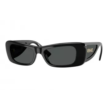 Versace Γυναικεία VE4481-GB1-87 Γωνιακά Γυαλιά Ηλίου, Μαύρος Σκελετός, Γκρι Φακοί, 54mm