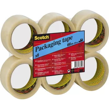 3M Scotch Ταινία συσκευασίας 6890, 50mm x 66m, διαφανές PVC, ισχυρή κόλληση, αθόρυβη, 50 μικρόν - 1 ρολό (PVC6RT)