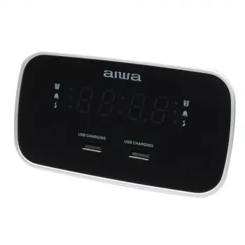 AIWA CRU-19RD Κόκκινο ραδιόφωνο-ξυπνητήρι με δέκτη FM/AM, διπλό ξυπνητήρι, Snooze, Sleep-Timer, οθόνη LED, εφεδρική μπαταρία