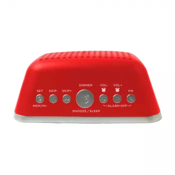 AIWA CRU-19RD Κόκκινο ραδιόφωνο-ξυπνητήρι με δέκτη FM/AM, διπλό ξυπνητήρι, Snooze, Sleep-Timer, οθόνη LED, εφεδρική μπαταρία