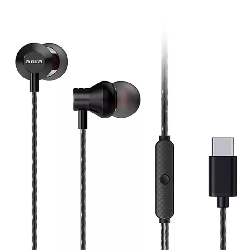 AIWA ESTM-50USB-C/BK In-Ear Στερεοφωνικό ακουστικό με μικρόφωνο, USB-C, Μαύρο