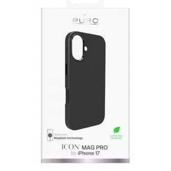 Θήκη PURO Icon για Apple iPhone 17, συμβατή με MagSafe, Μαύρο (PUIPC1763ICONMPBLK)