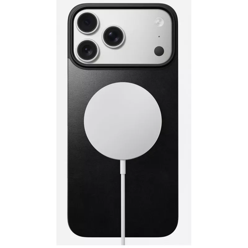 NOMAD Magnetic Leather Back για iPhone 17 Pro Max Συμβατό με MagSafe, Δέρμα Horween (Μαύρο)