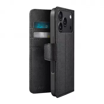 SBS Wallet Classic θήκη για iPhone 18 Pro Max με πορτοφόλι και βάση - Μαύρο