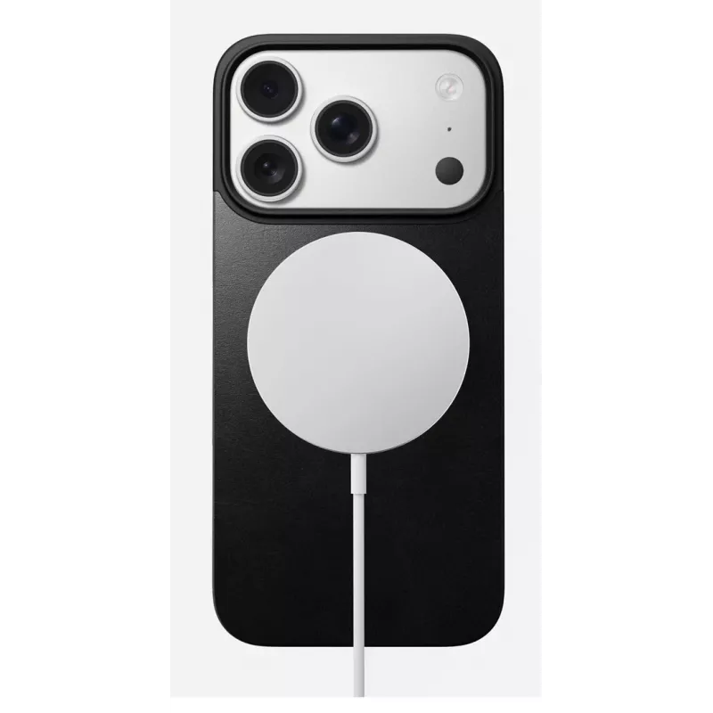 NOMAD Magnetic Leather Back για iPhone 17 Pro – συμβατή με MagSafe, δέρμα Horween, Μαύρο