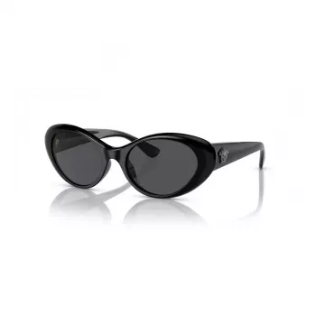 Versace VE4455U GB1/87 γυναικείο Cat-Eye γυαλιά ηλίου, μαύρο σκελετός, γκρι φακοί, 53-19-140 mm