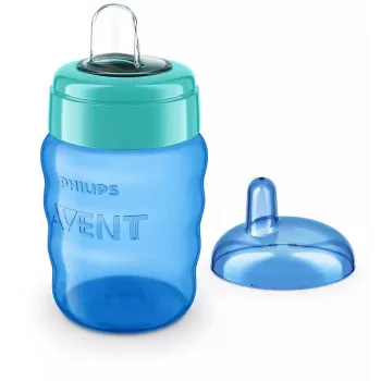 Philips AVENT Easy Sip ποτήρι εκμάθησης, 9M+, 260 ml, στόμιο σιλικόνης, μπλε