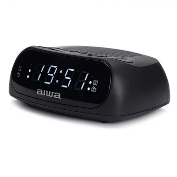 AIWA CR-09J ραδιόφωνο ρολόι FM με διπλό ξυπνητήρι, ένδειξη LED, μαύρο