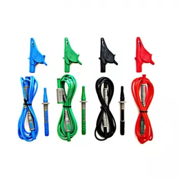 HT Instruments σετ καλωδίων μέτρησης Universal Test Lead G3, CAT IV 600V / CAT III 1000V, 10A, καλώδια μέτρησης σιλικόνης 1,5m με ακίδες και κροκοδειλάκια, κόκκινο/μαύρο 1006210