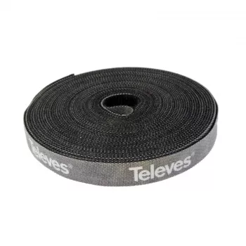 Televes KB 8 ρολό δεματικών καλωδίων Velcro, 8 mm x 10 m, μαύρο, επαναχρησιμοποιήσιμο 200101