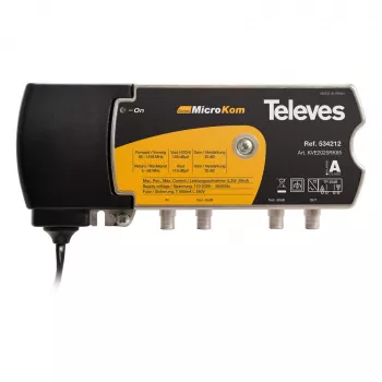 Televes KVE2025RK65 ενισχυτής ευρείας ζώνης 20/25dB με κανάλι επιστροφής 5-65MHz 20dB (534212)