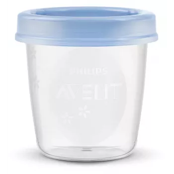 Philips Avent δοχεία αποθήκευσης μητρικού γάλακτος και βρεφικής τροφής 180 ml (συσκευασία 5 τεμ.) με καπάκια